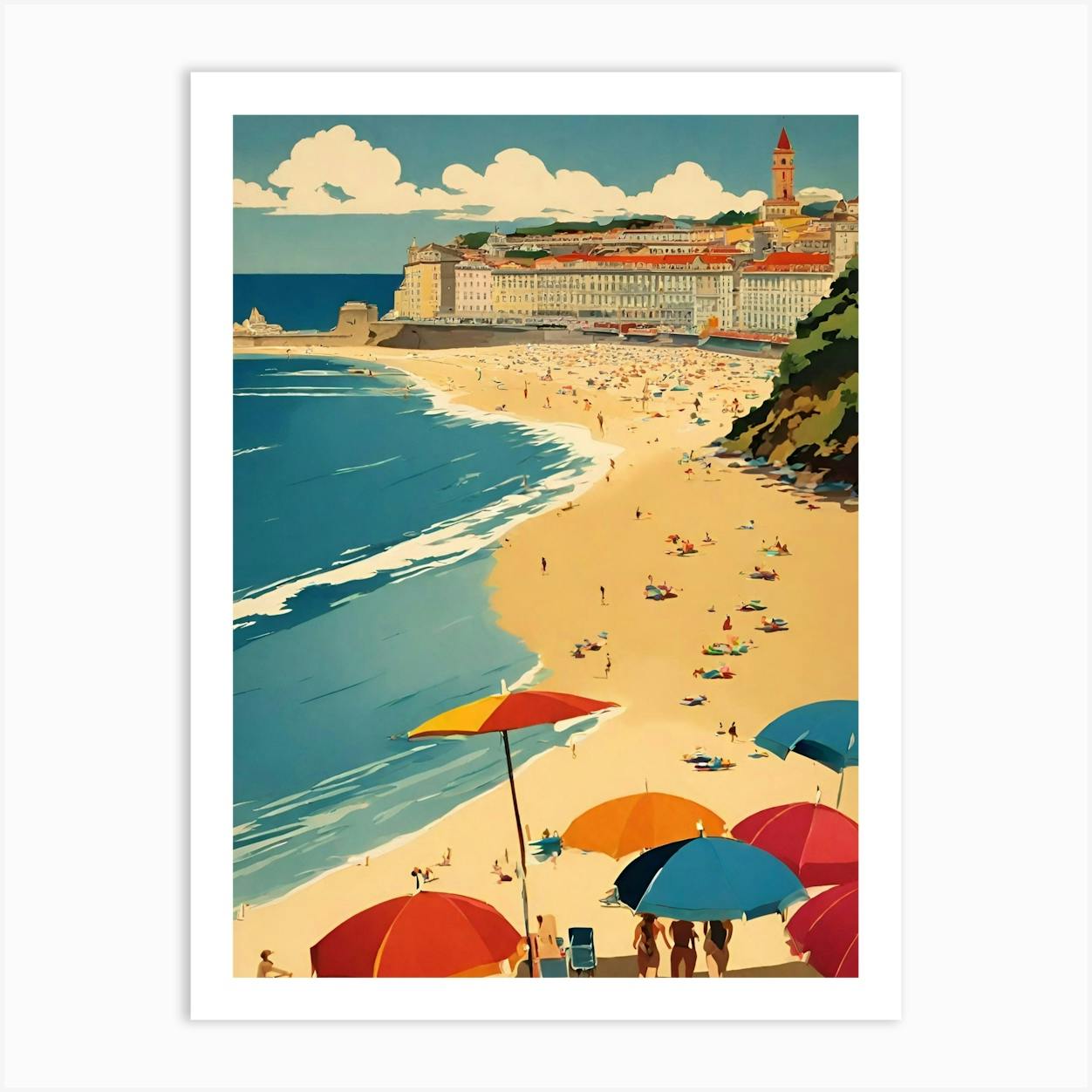 Santa Cruz Beach Art Print by Canvas Haven Decor Fy