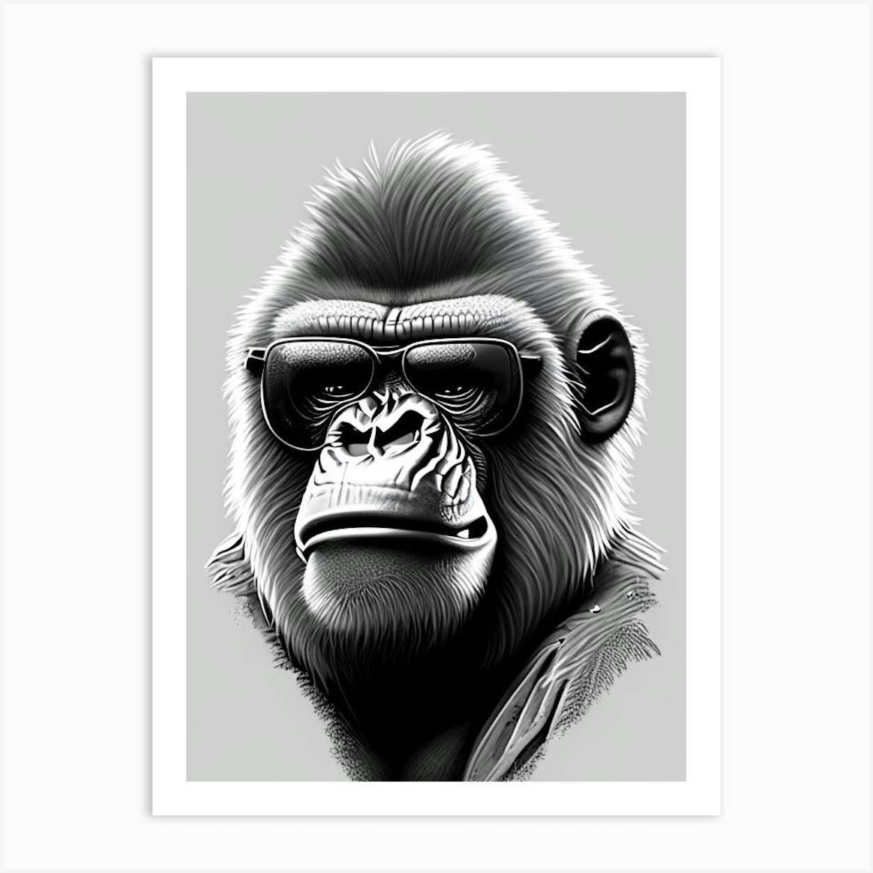 Angry Gorilla Showing Teeth Gorillas Pencil Sketch 1 Art Print by ...