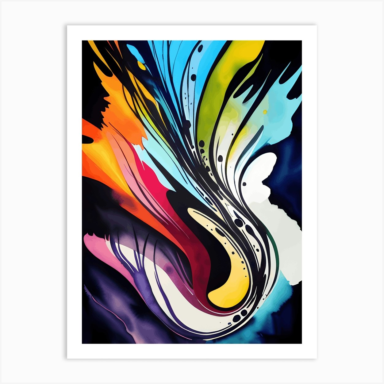 Abstract Fluid Watercolor Painting Poster 1 Art Print by The Art Of Pat ...