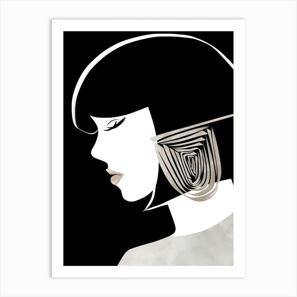 Womans Short Hair Art Print By Byranial Fy