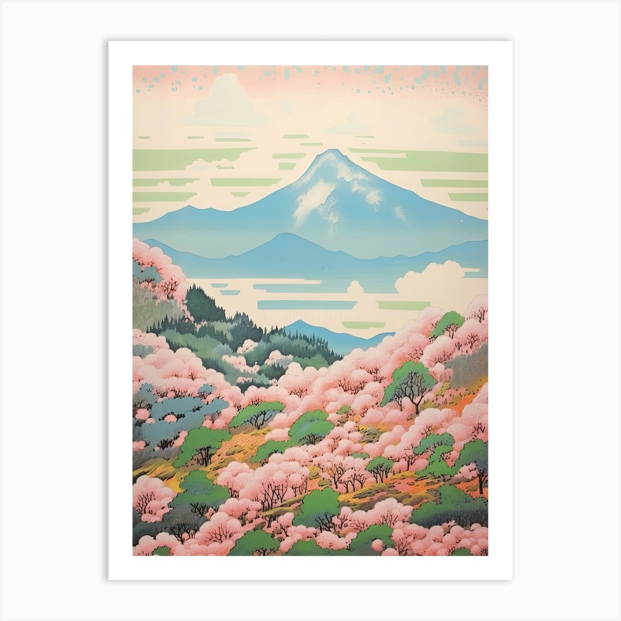 Mount Hakusan In Ishikawa Gifu Fukui, Japanese Landscape 1 Art Print by ...