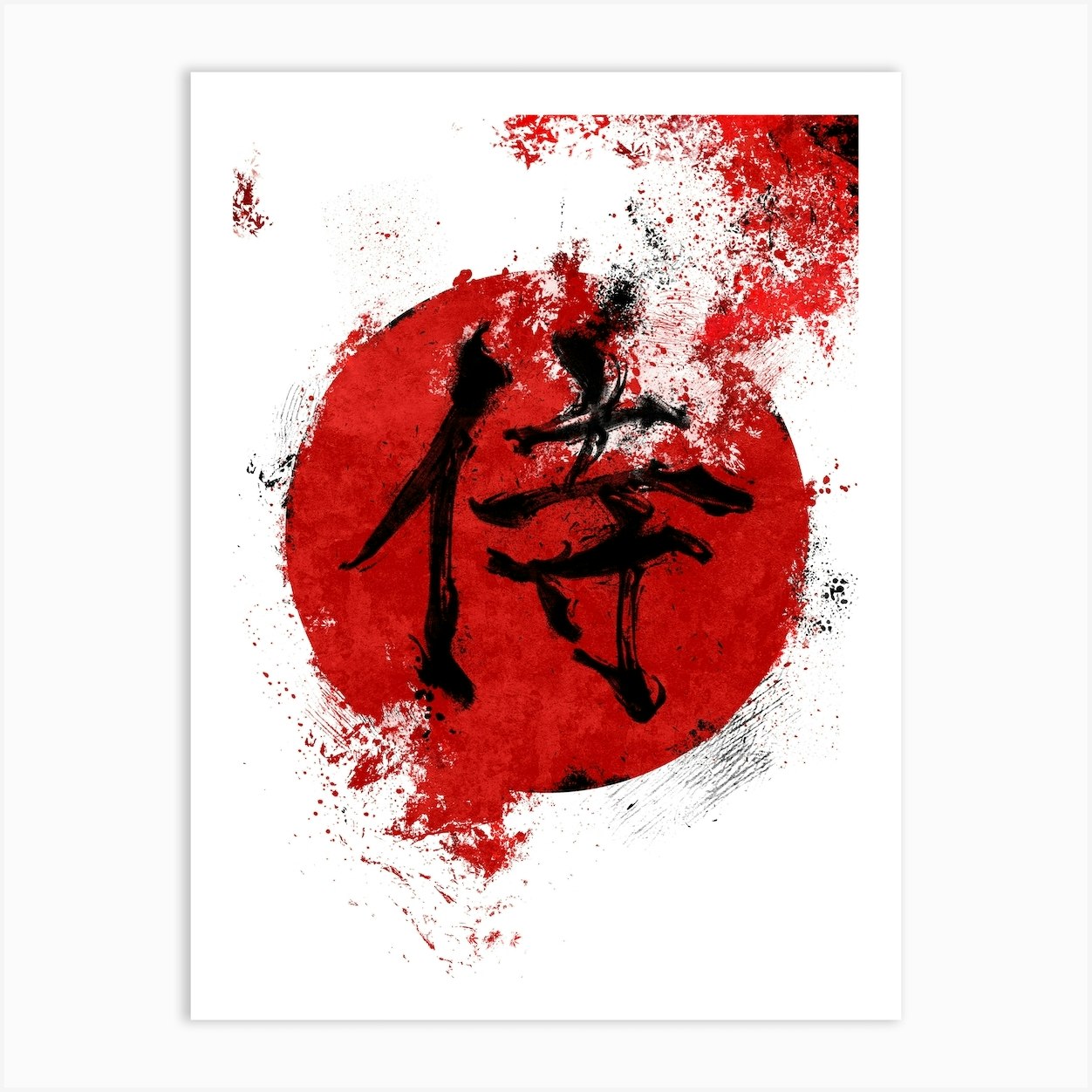 Kanji for Samurai Art Print by Nikita Abakumov Fy