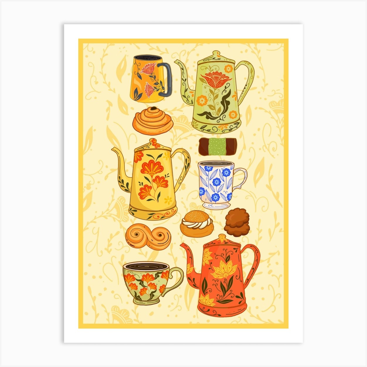 Swedish Fika Break Art Print By Mitalim Designs - Fy