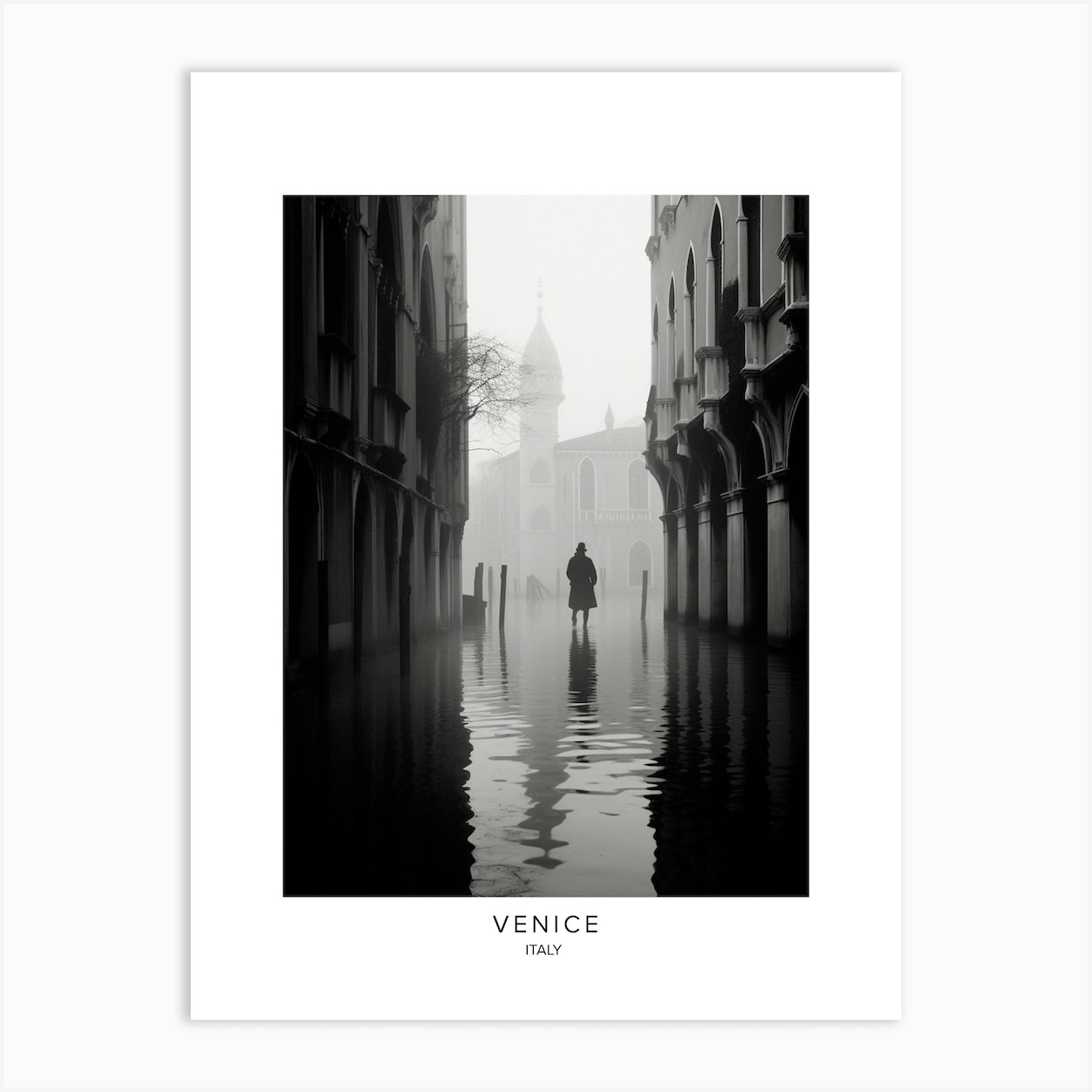 Poster Of Venice Italy Black And White Analogue Photography 1 Art