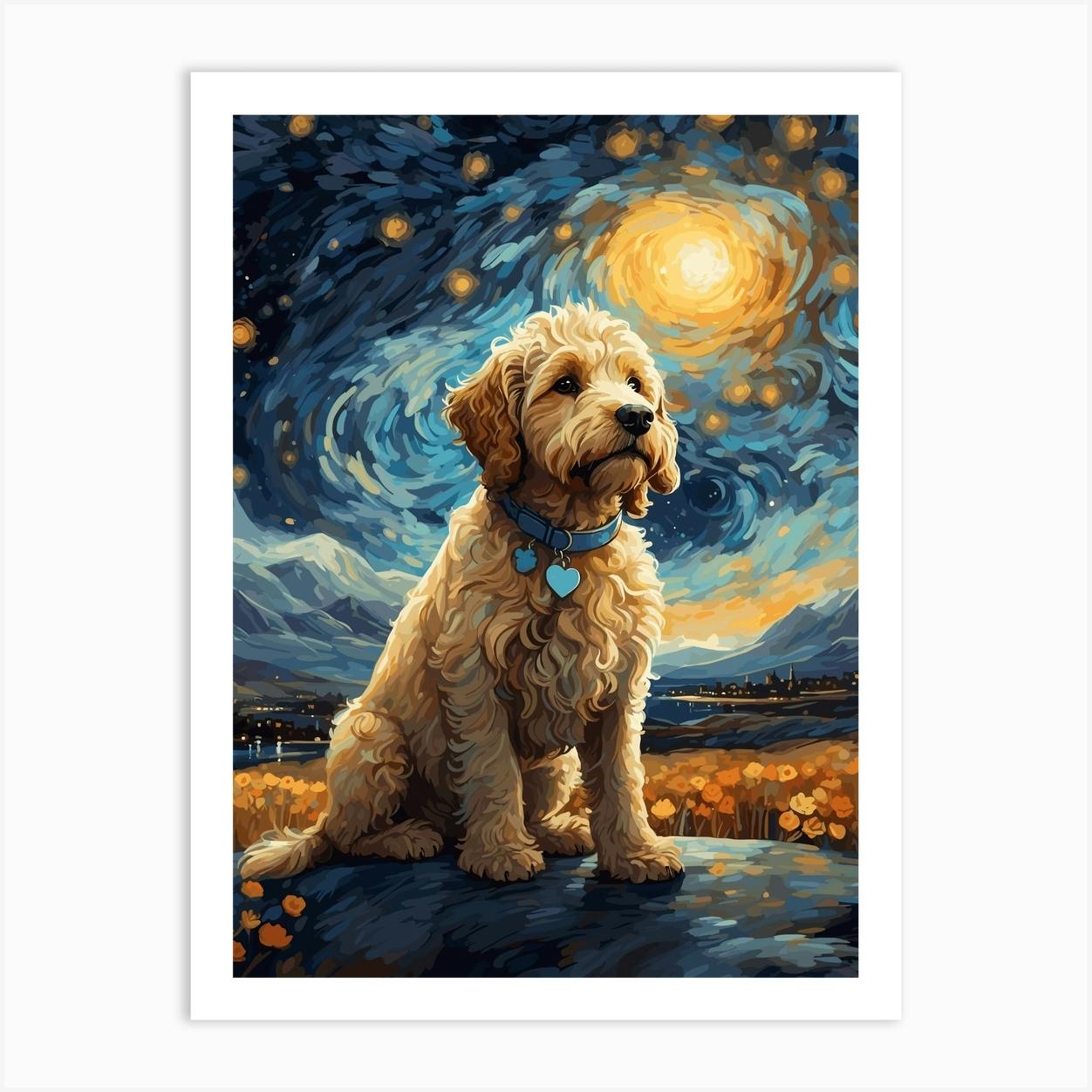 Labradoodle art hot sale