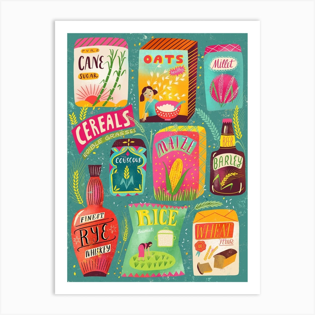 Colorful Cereal Chart Art Print by Mira Paradies - Fy