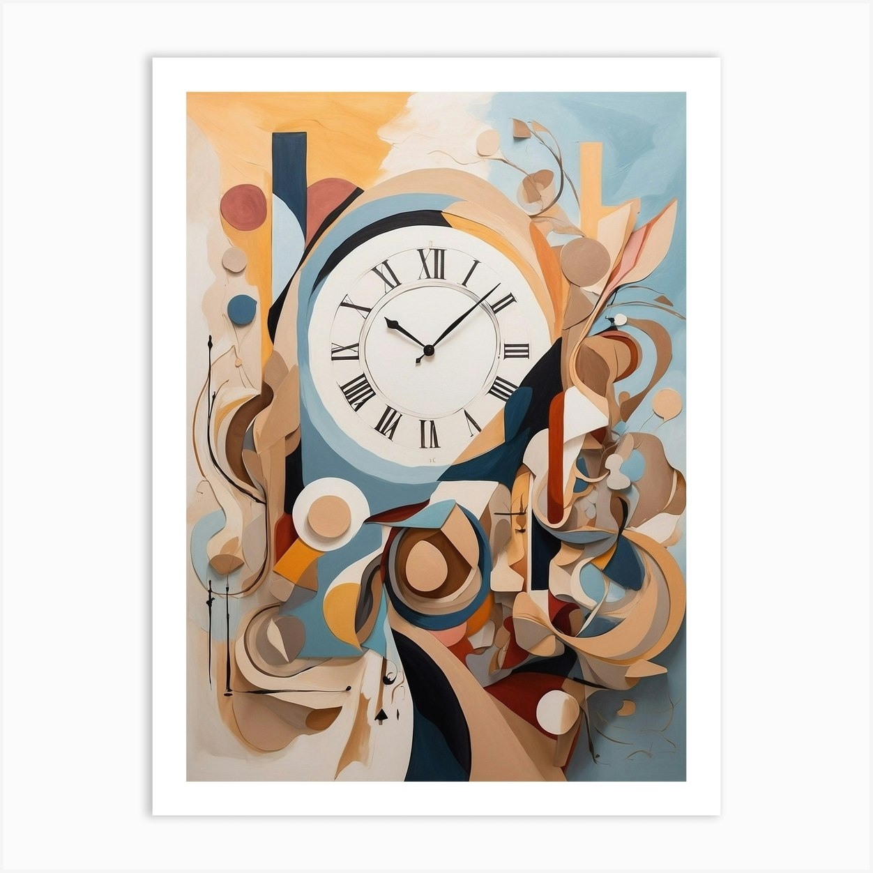 Abstract Clock Art Print by Vitalka Fy