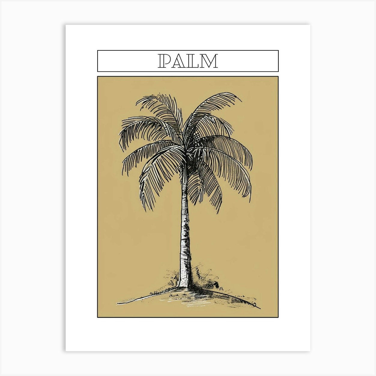 Palm Tree Minimalistic Drawing 2 Poster Art Print by Bough And Bloom ...