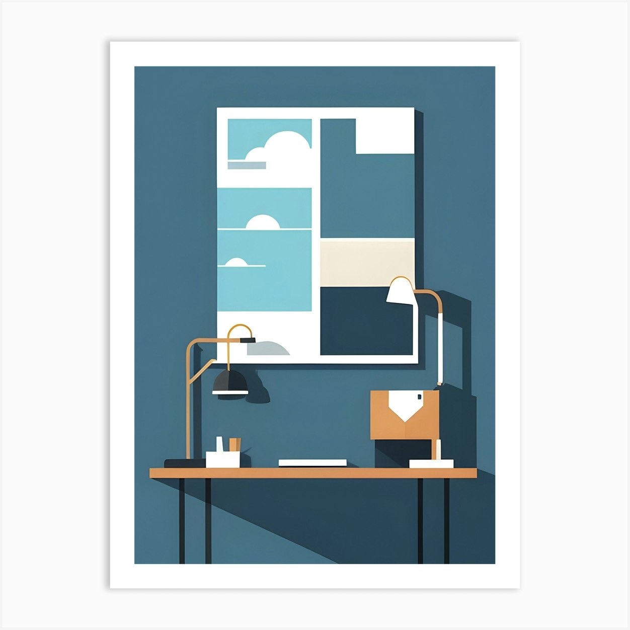 Office Desk Art Art Print by PrintablesArtCo Fy