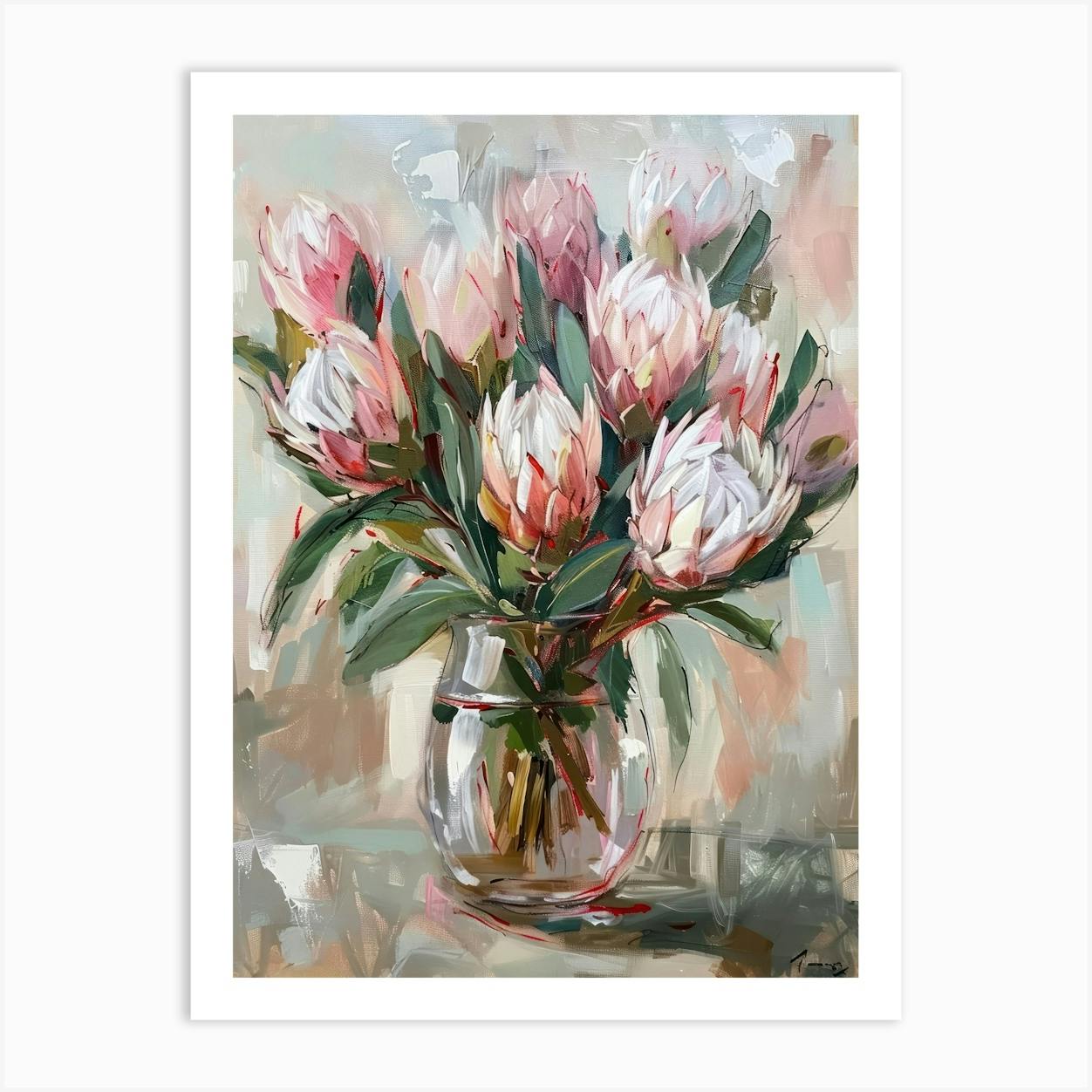A World Of Flowers Protea 4 Painting Art Print by ArtEra