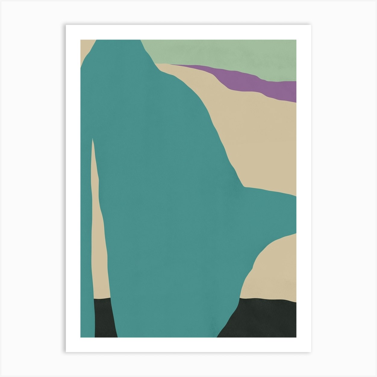Teal abstraction Art Print by Little Dean Fy