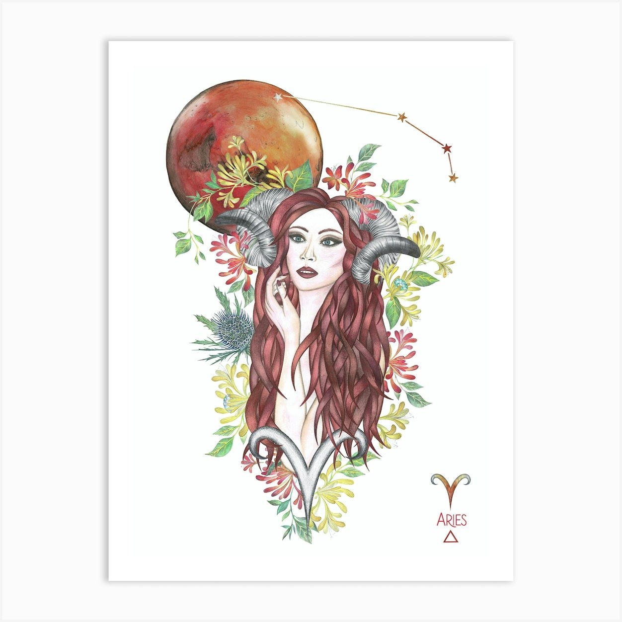 Aries Goddess Art Print by Autumn Bella Designs - Fy