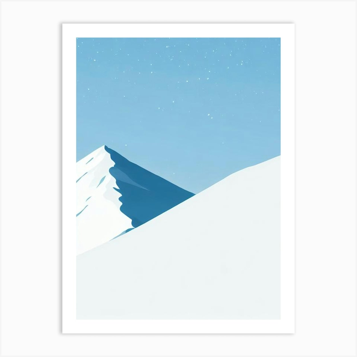 Mount Hutt, New Zealand Minimal Skiing Poster Art Print by Piste ...