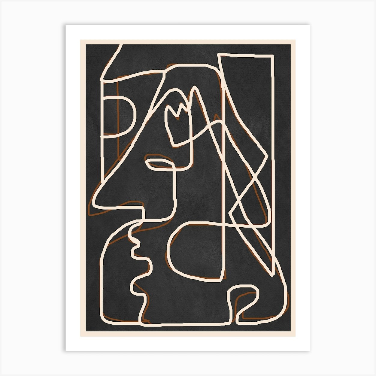 Abstract Face Sketch 4 Art Print by Nadja - Fy