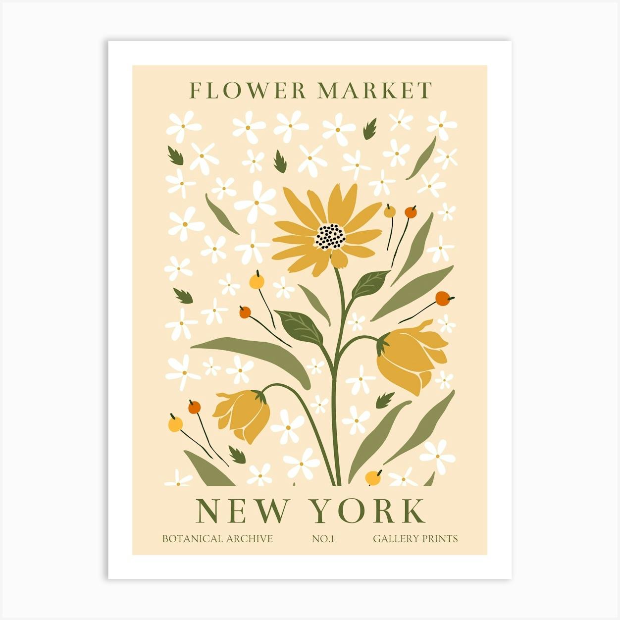 New York Flower Market Art Print by Mokaky - Fy
