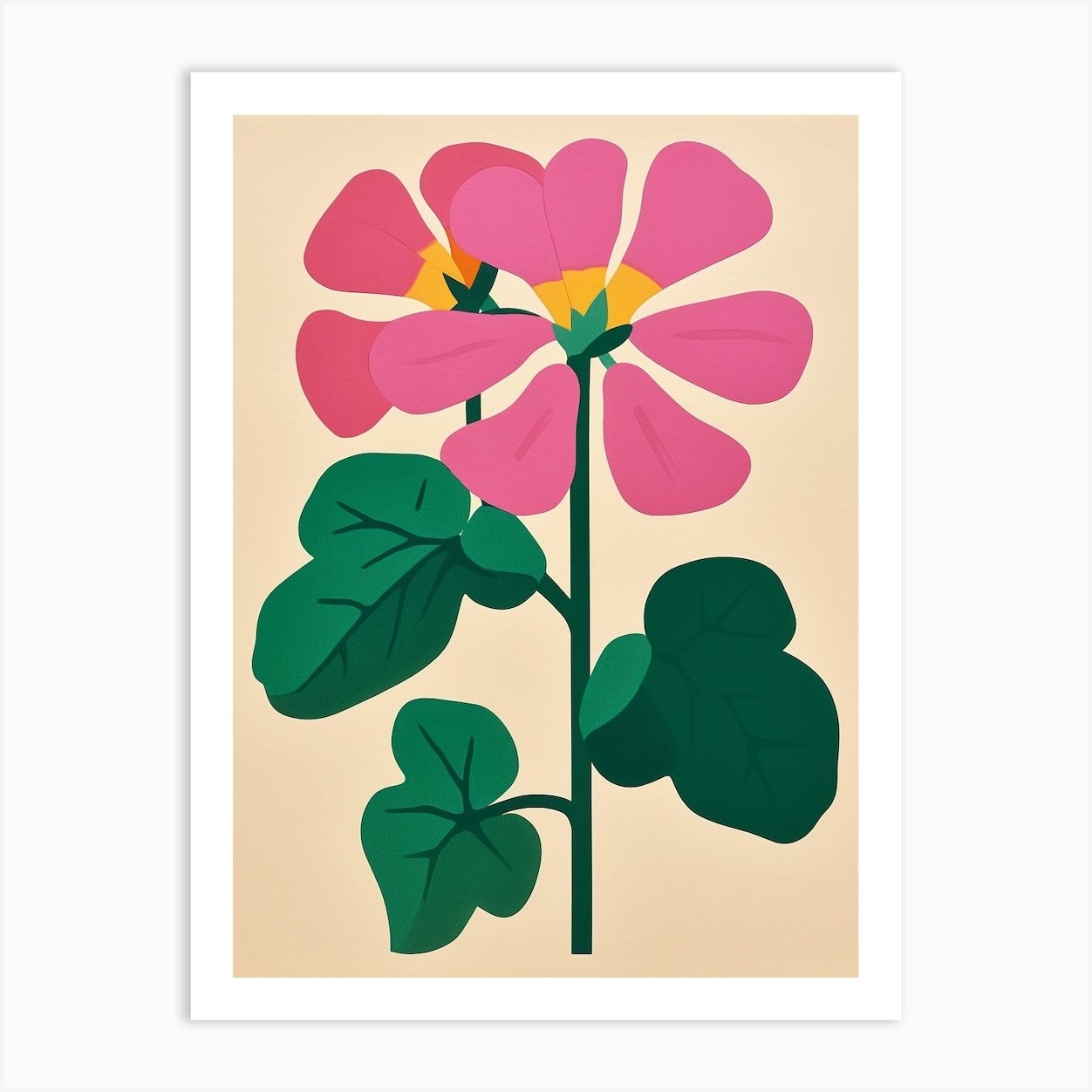 Cut Out Style Flower Art Cyclamen Art Print by Botanic Studio - Fy