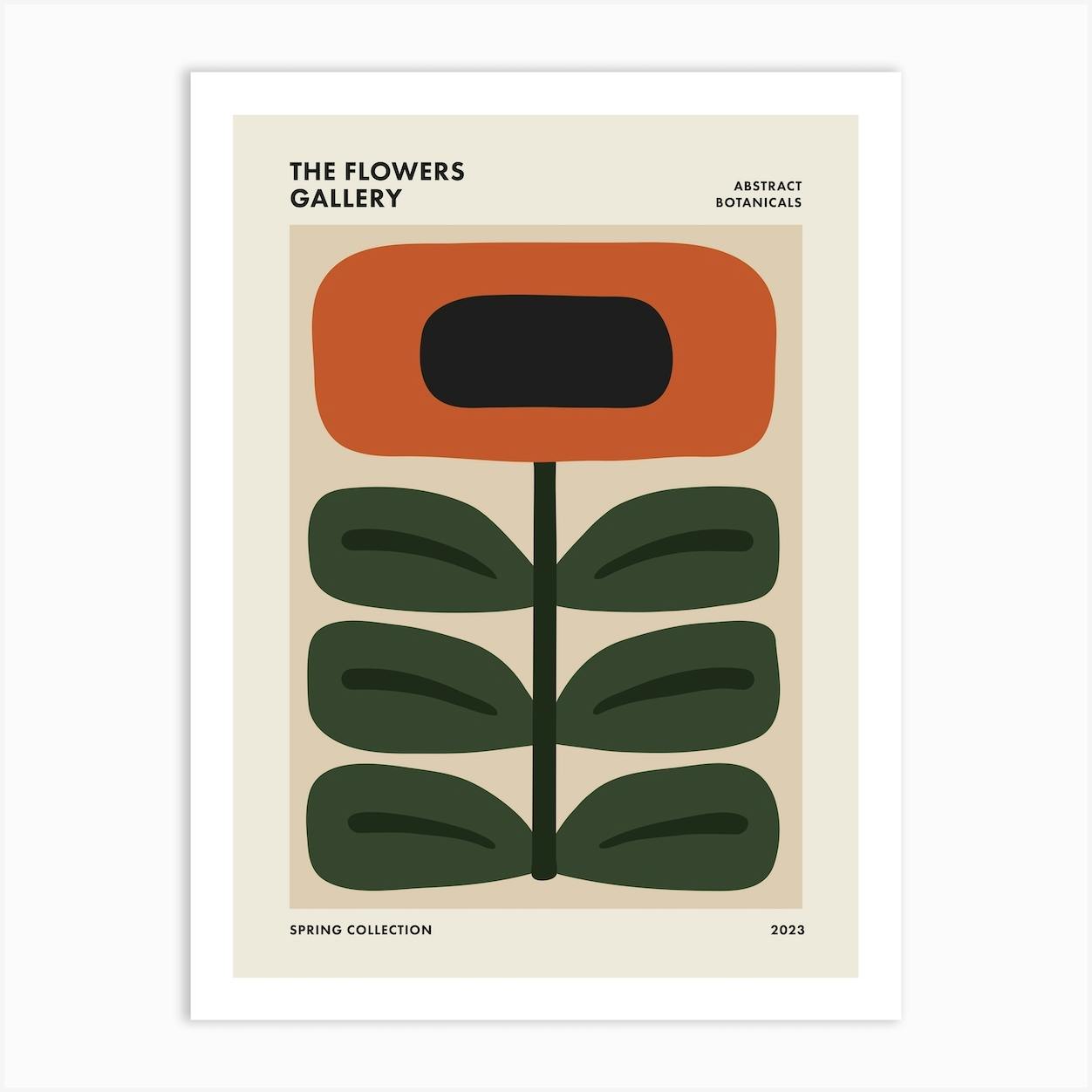 The Flowers Gallery Abstract Retro Floral 3 Art Print by