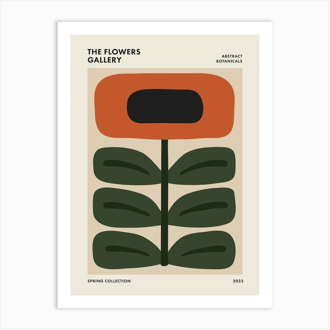 The Flowers Gallery Abstract Retro Floral 3 Art Print by Cocoon Design Prints Fy