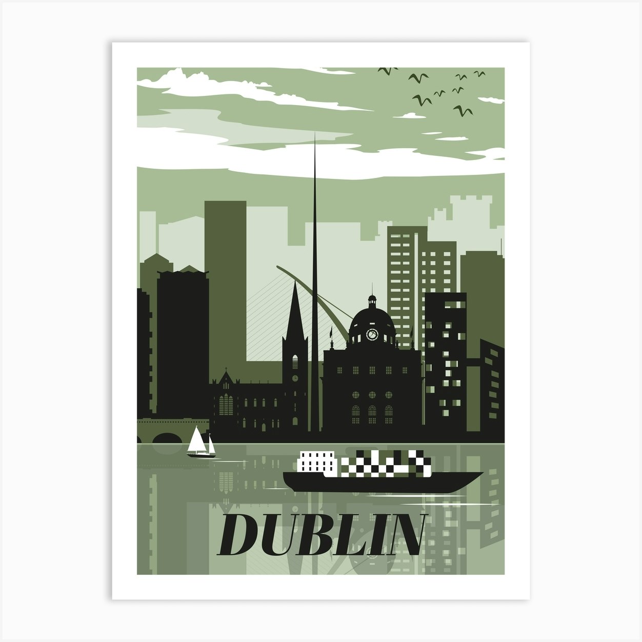 Dublin Portrait Art Print by Mel Brown Fy