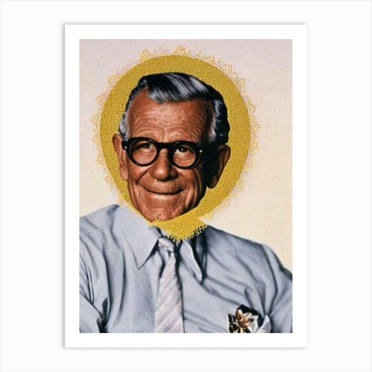 George Burns Retro Collage Movies Art Print by Lights Camera Action - Fy
