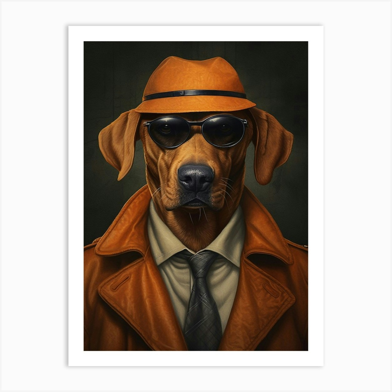 Gangster Dog Rhodesian Ridgeback 3 Art Print by Woof and Whiskers - Fy