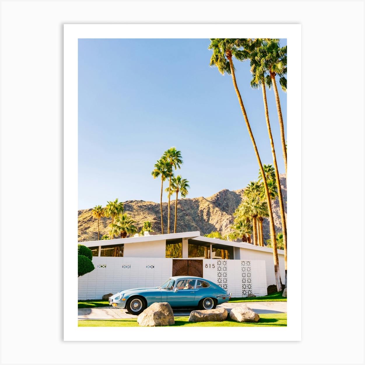 Palm Springs Vintage Car Photograph, Retro California Photography, Desert Architecture Photo, popular Large Fine Art Print, Home Decor Gift