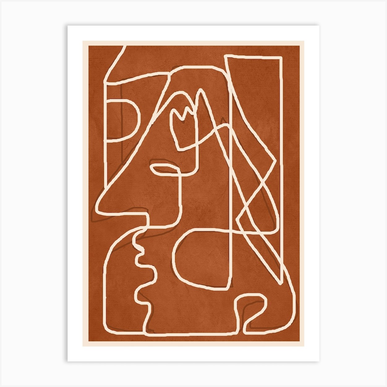Abstract Face Sketch 3 Art Print by Nadja - Fy