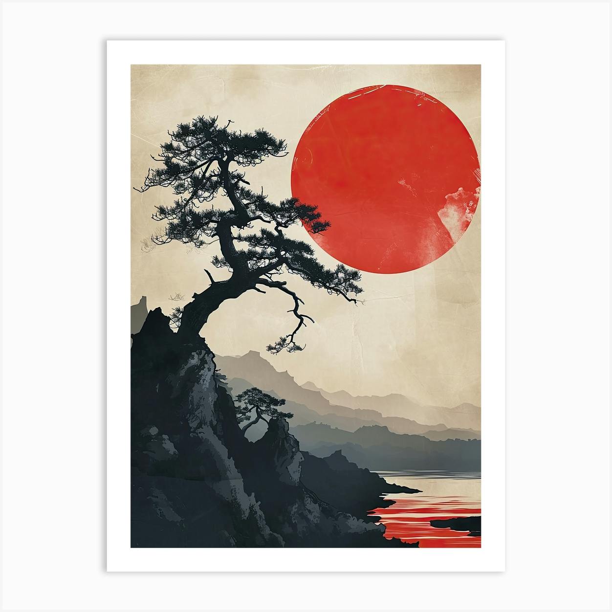 アート・デザイン・音楽 WOLS PHOTOGRAPHS WATERCOLOURS ETCHINGS Wolf and Moon Painting Art Print, Tsukioka Yoshitoshi