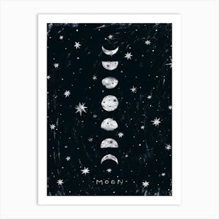 Phases Of The Moon Art Print by Pixy Paper - Fy