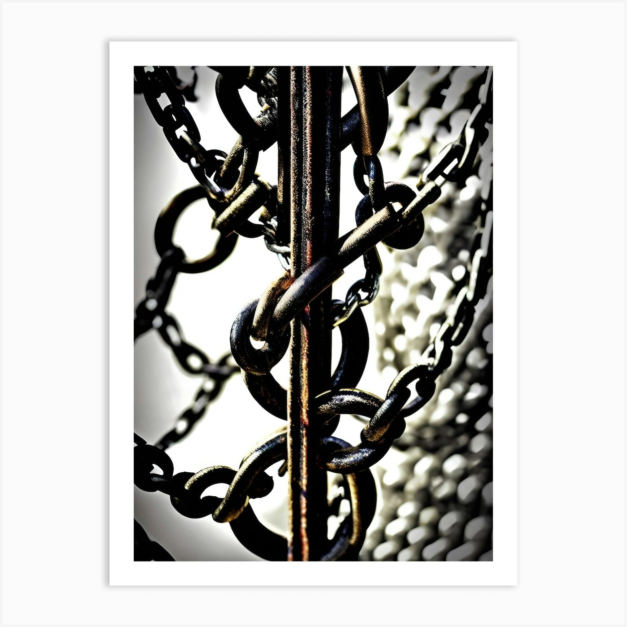 Chain Link Art Print by Noctarian Fy