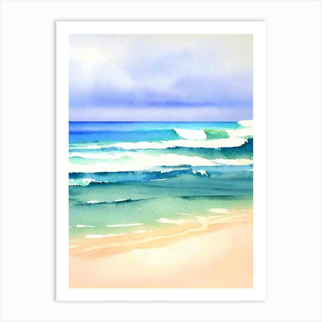 Freshwater Beach 2, Australia Watercolour Art Print by Sand & Surf ...