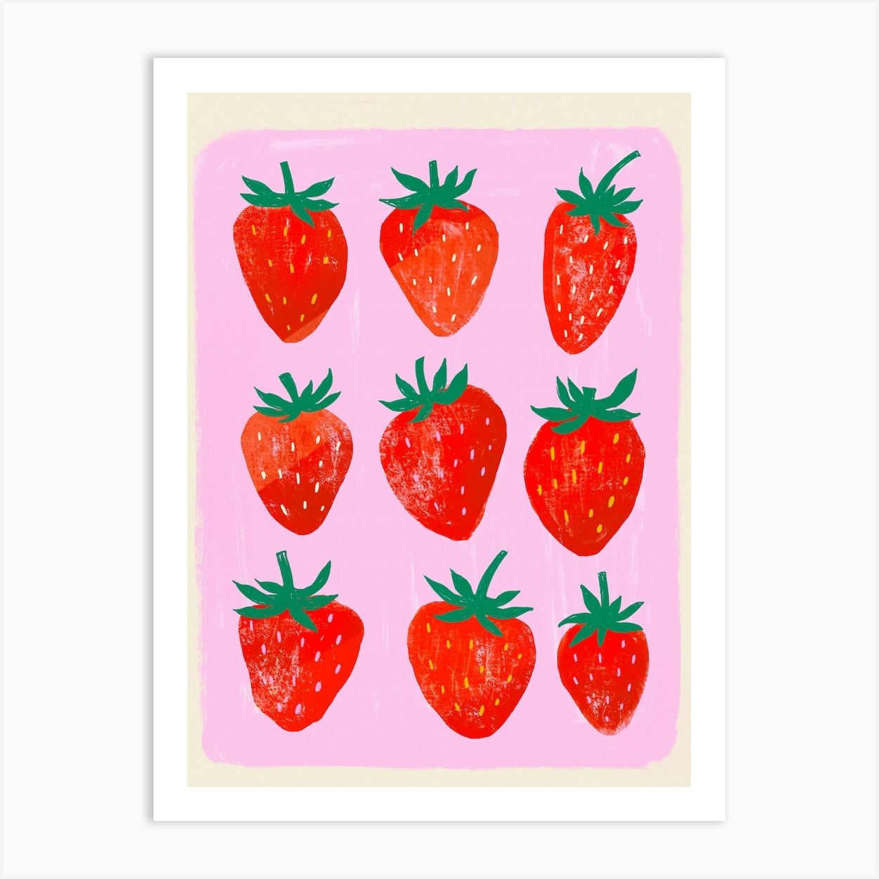 Strawberies Art Print by Raspberry Print - Fy