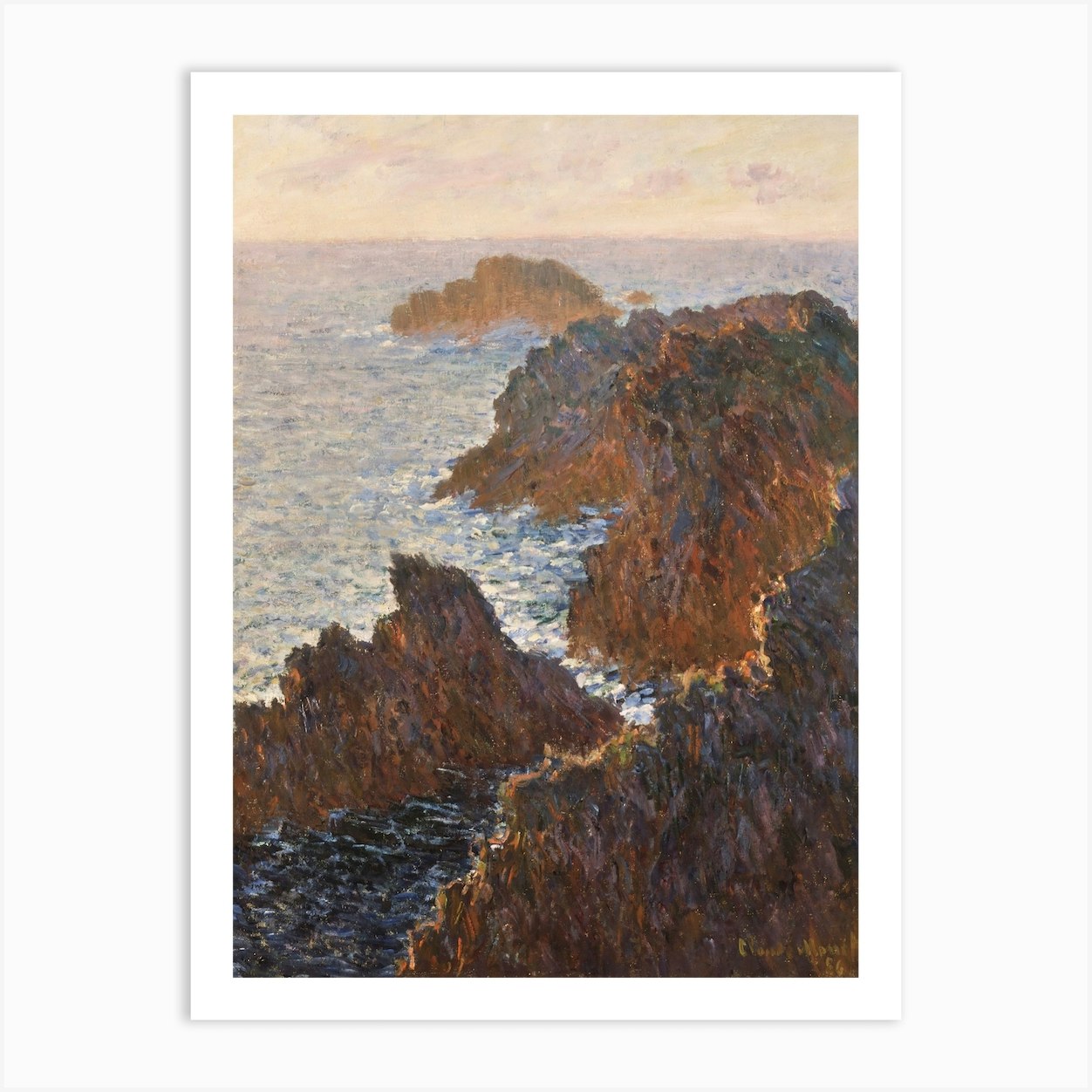 Rocks At Belle Isle, Port Domois (1886), Claude Monet Art Print by Fy ...