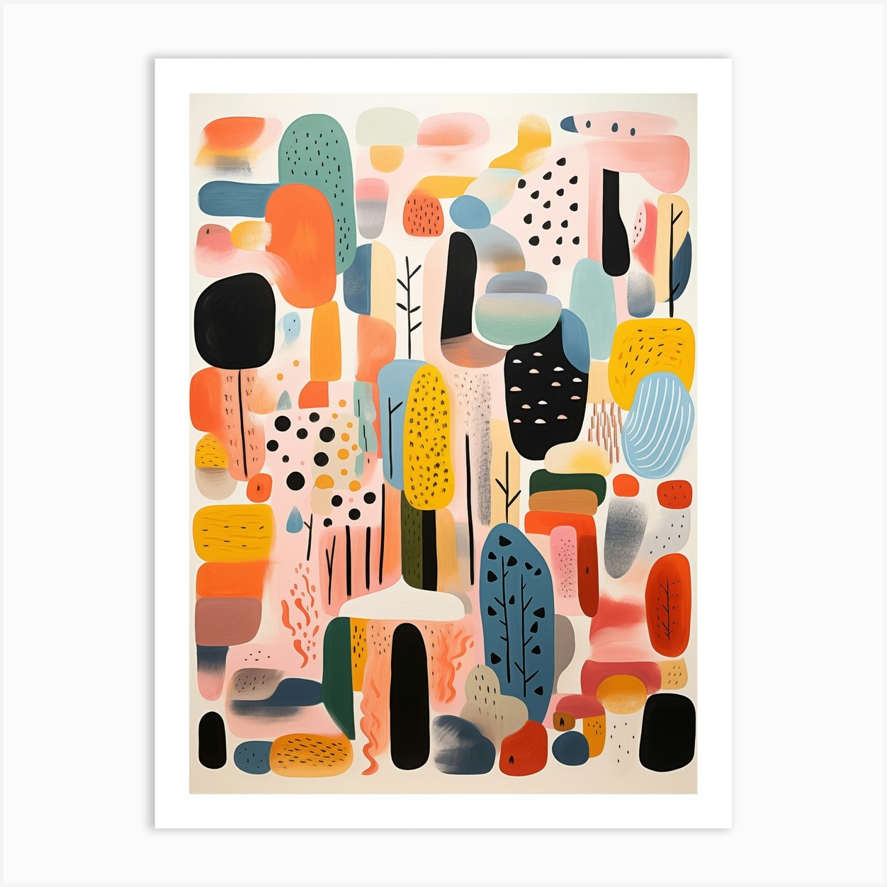 Abstract Pastel Maximalist Art Art Print By Wild Tingzz - Fy