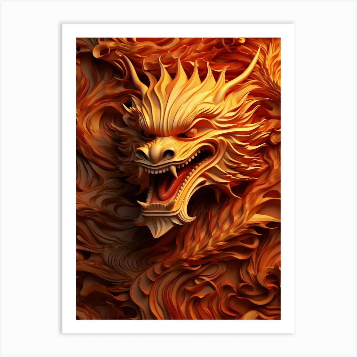 Chinese Dragon Art Print by Kem Hajizan - Fy