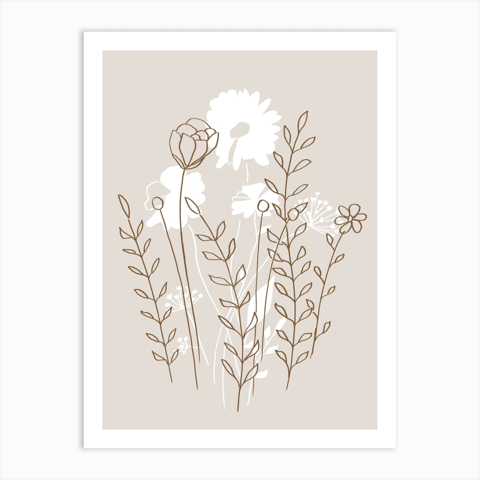 Skandi Flower Bouquet1 Canvas Print by Mantika Studio - Fy