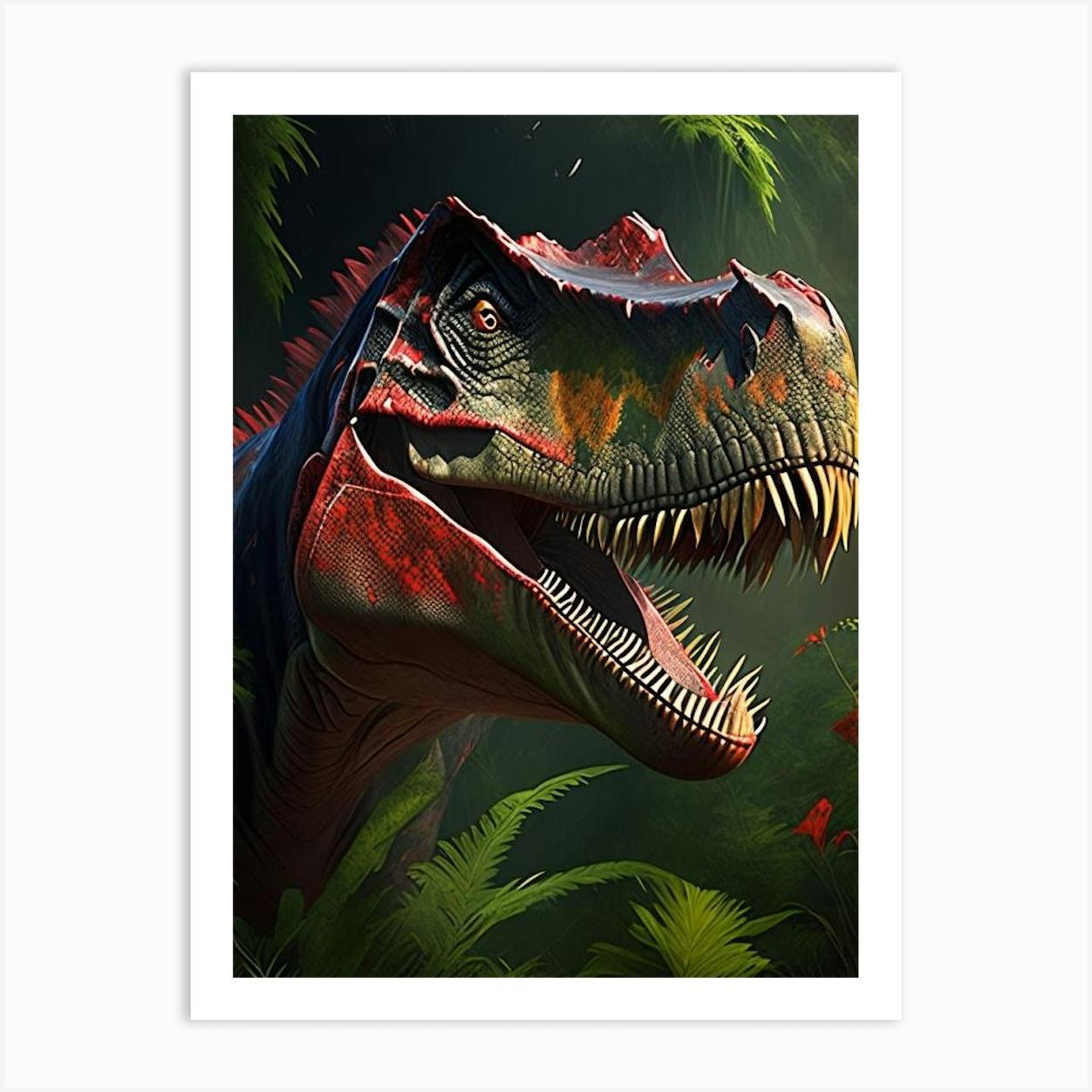 Carcharodontosaurus 1 Illustration Art Print By Roarsome Art - Fy