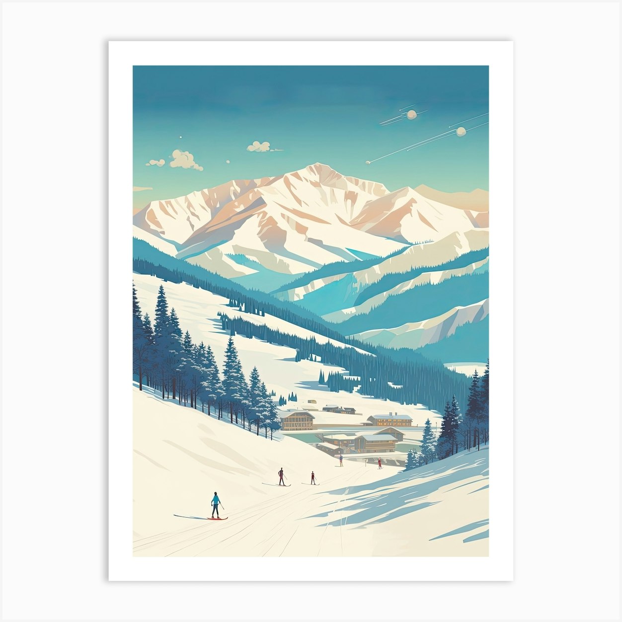 Steamboat Ski Resort Colorado, Usa, Ski Resort Illustration 3 Simple ...