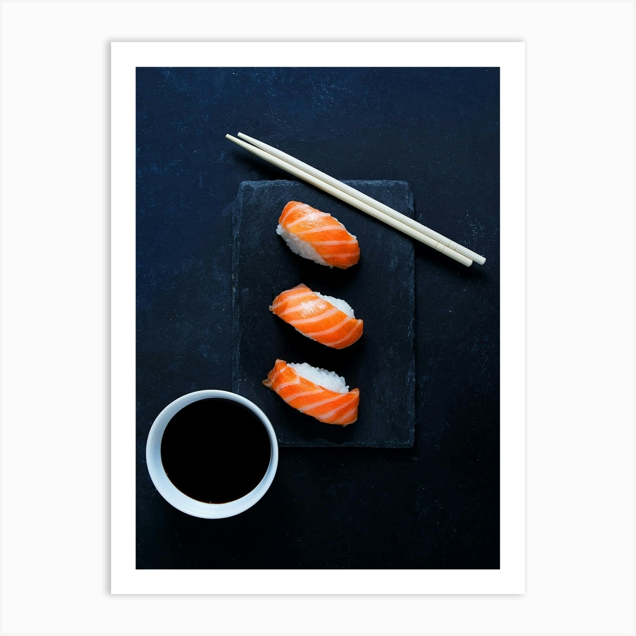 Sushi — Food kitchen poster/blackboard, photo art 2 Art Print by ...