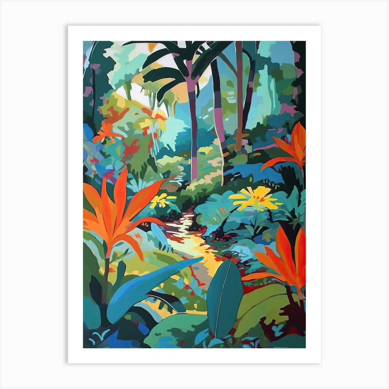 Kirstenbosch Botanical Gardens, South Africa, Painting 3 Art Print by ...