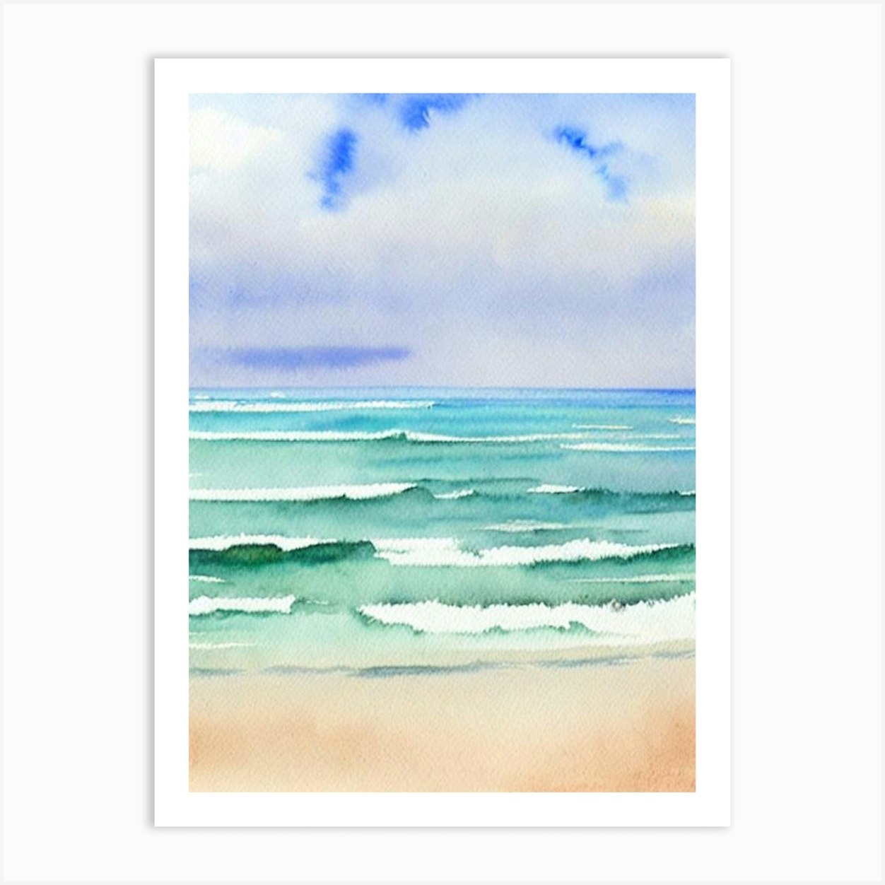 Boracay Beach 3, Philippines Watercolour Art Print by Sand & Surf ...