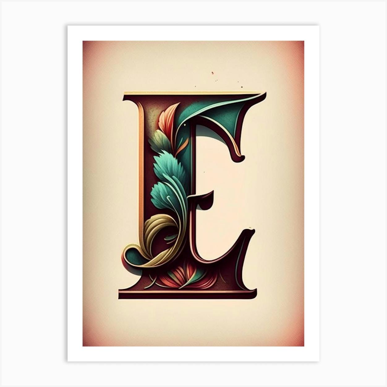 Letter E on sale Canvas Print