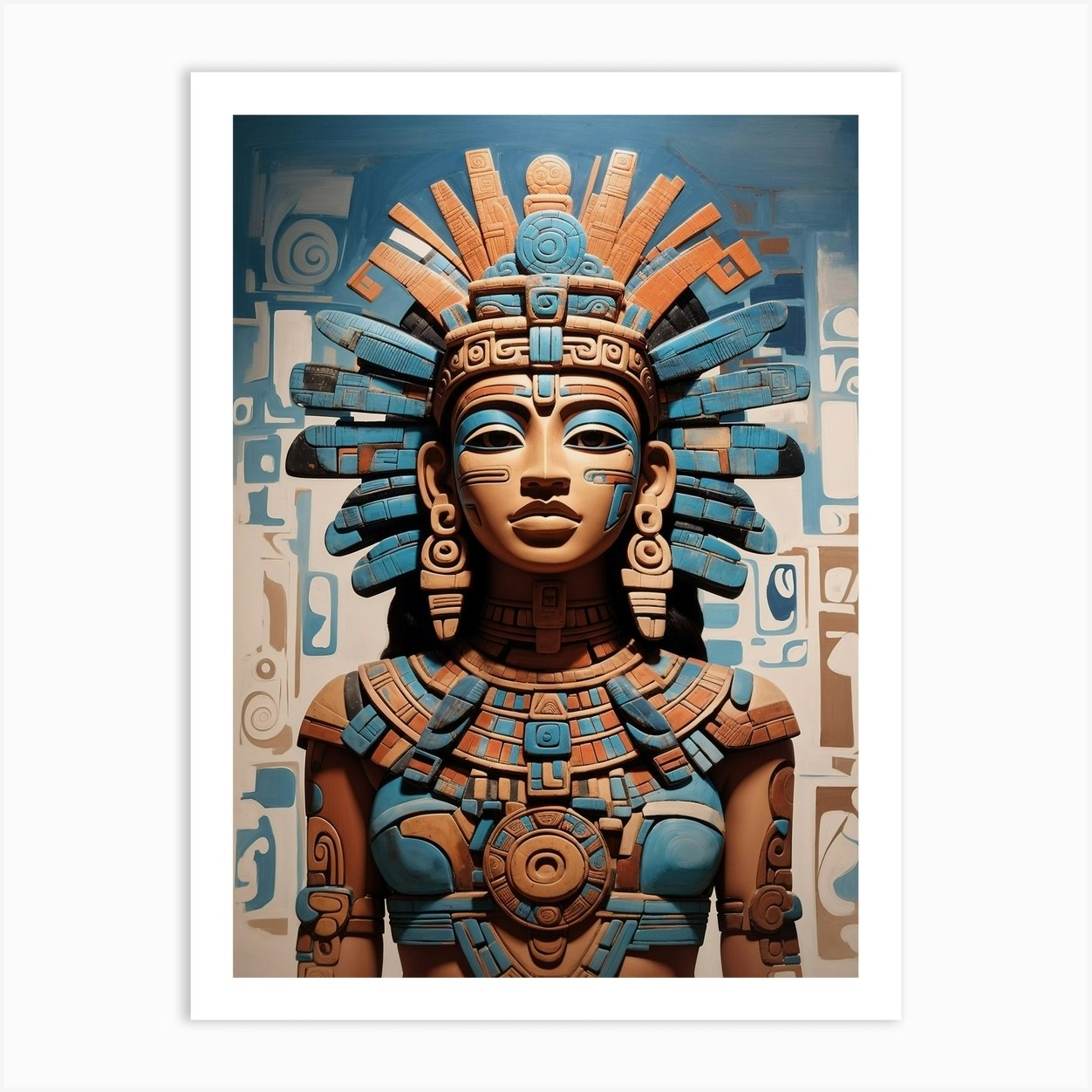 Aztec Goddess Art Print by Vitalka Fy