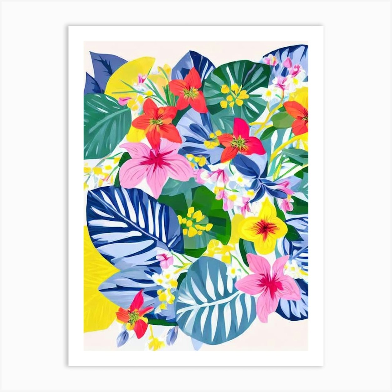 Laurel Modern Colourful Flower Art Print by The Artsy Florist - Fy