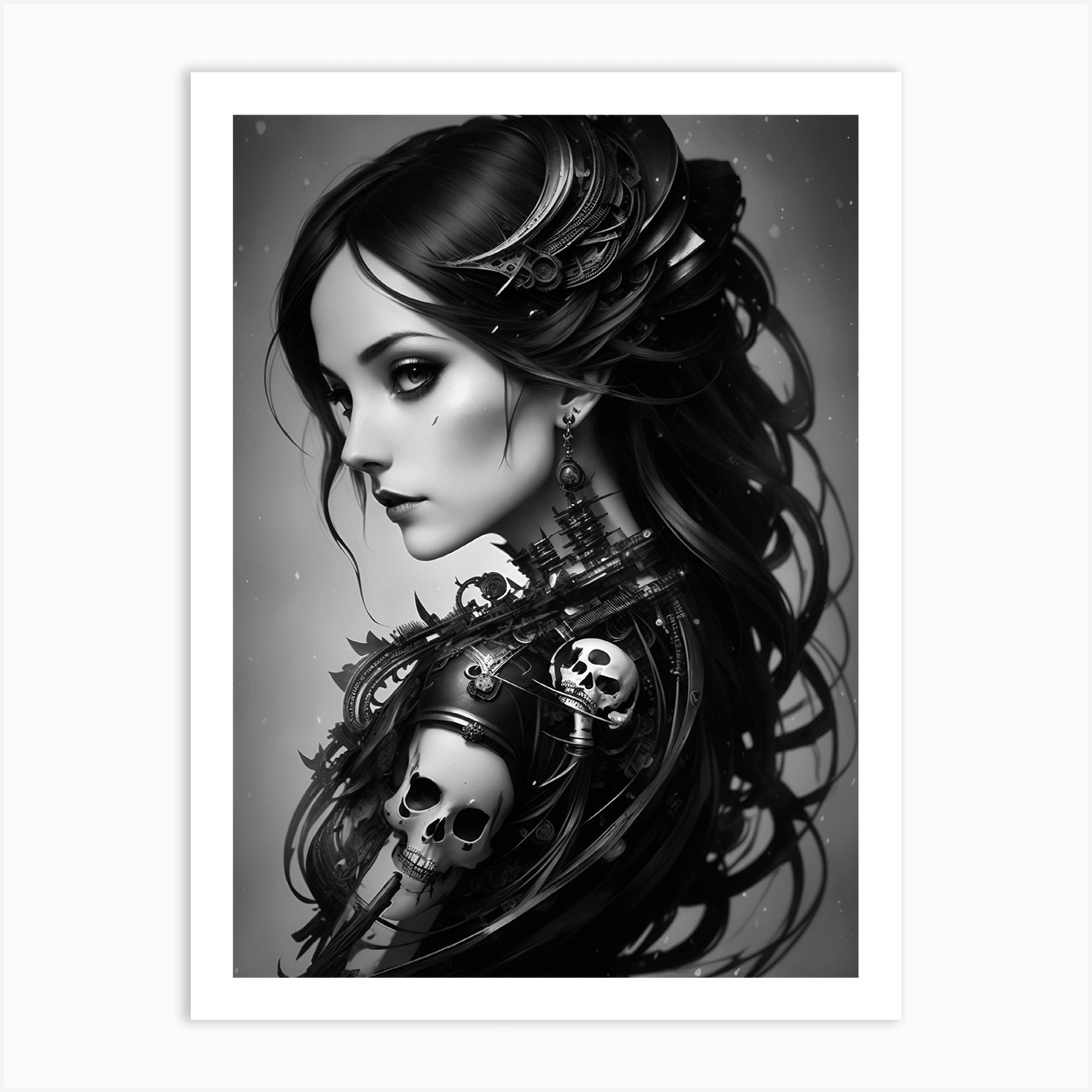 Visual arts Portrait Craftsmanship Contrast Gothic Expressive Art Print