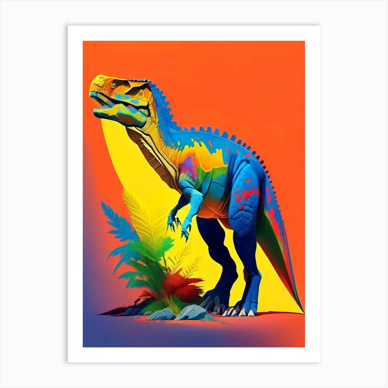 Camptosaurus Primary Colours Art Print by Roarsome Art - Fy