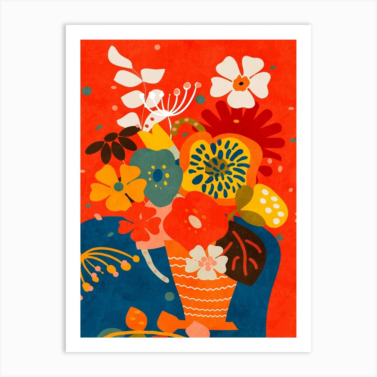 Mid Century Modern Floral 2 Art Print by Ana Rut Bre - Fy