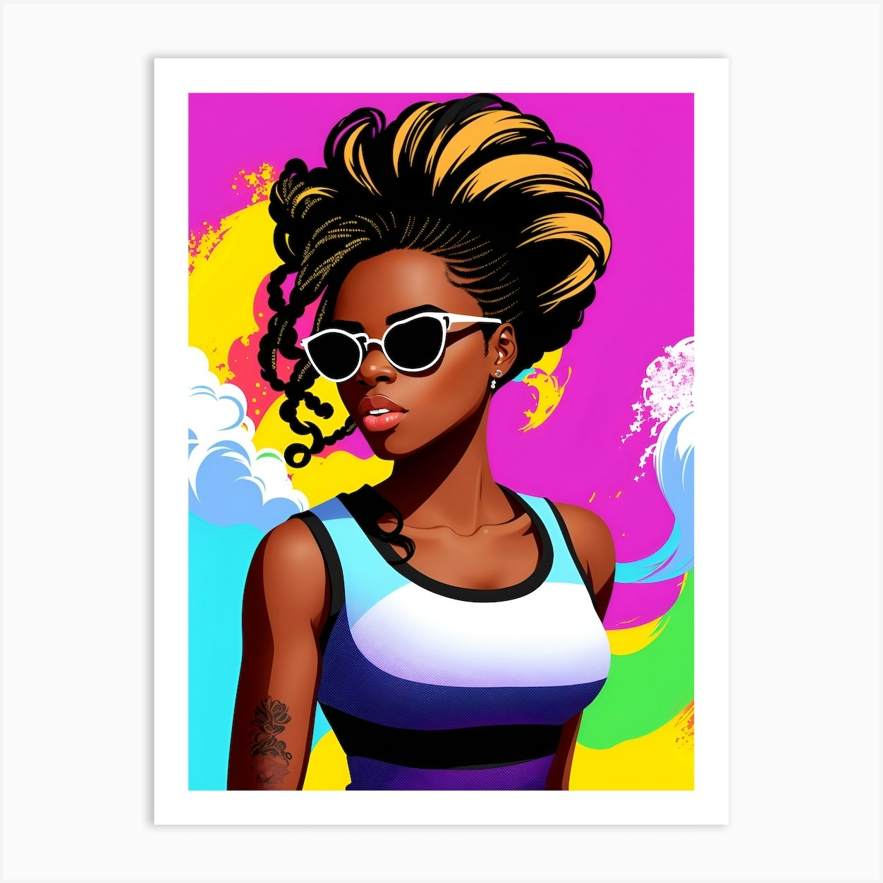 Black Girl In Sunglasses Art Print By Brotherwaine Fy 