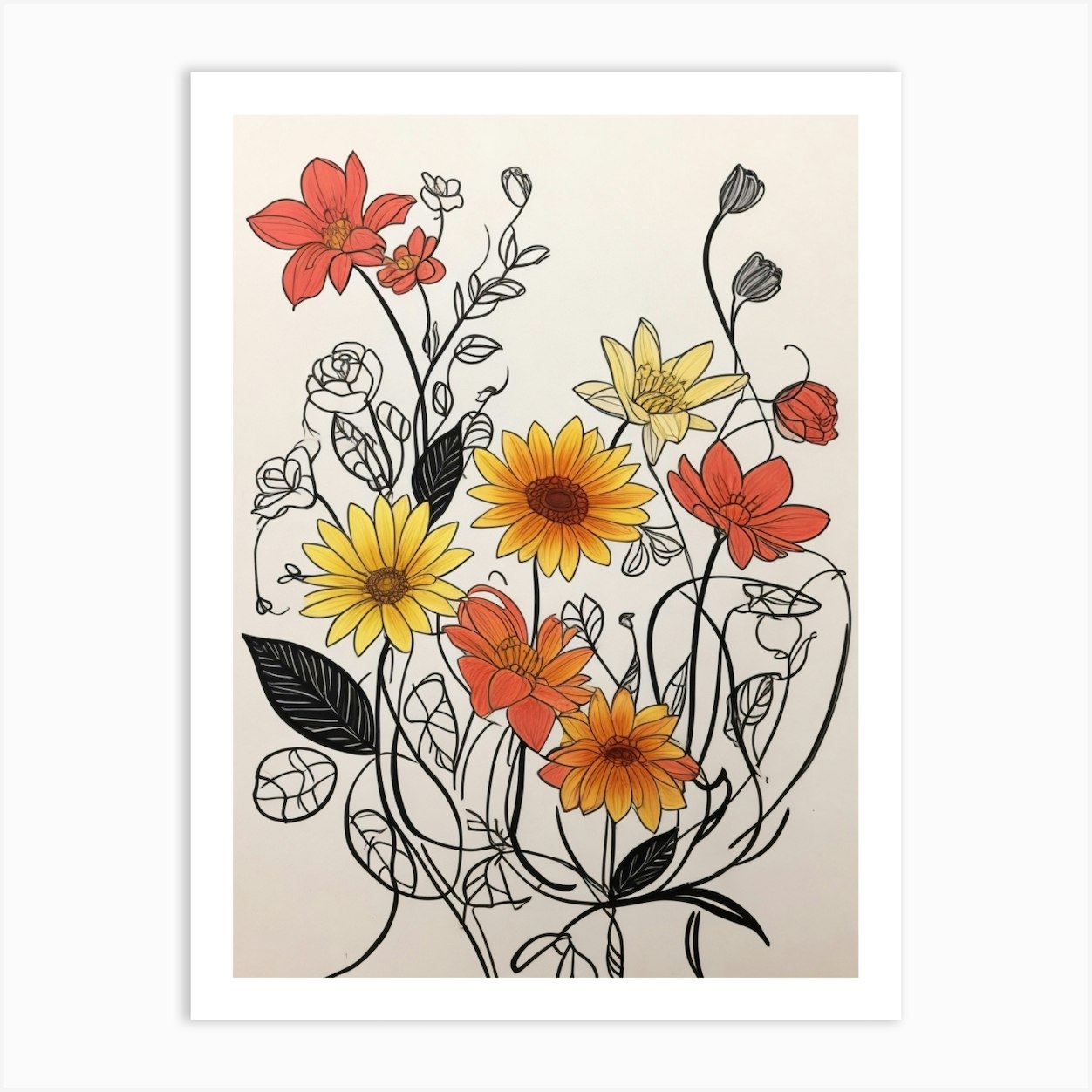 Sunflowers Luckycharms Art Print by Fy