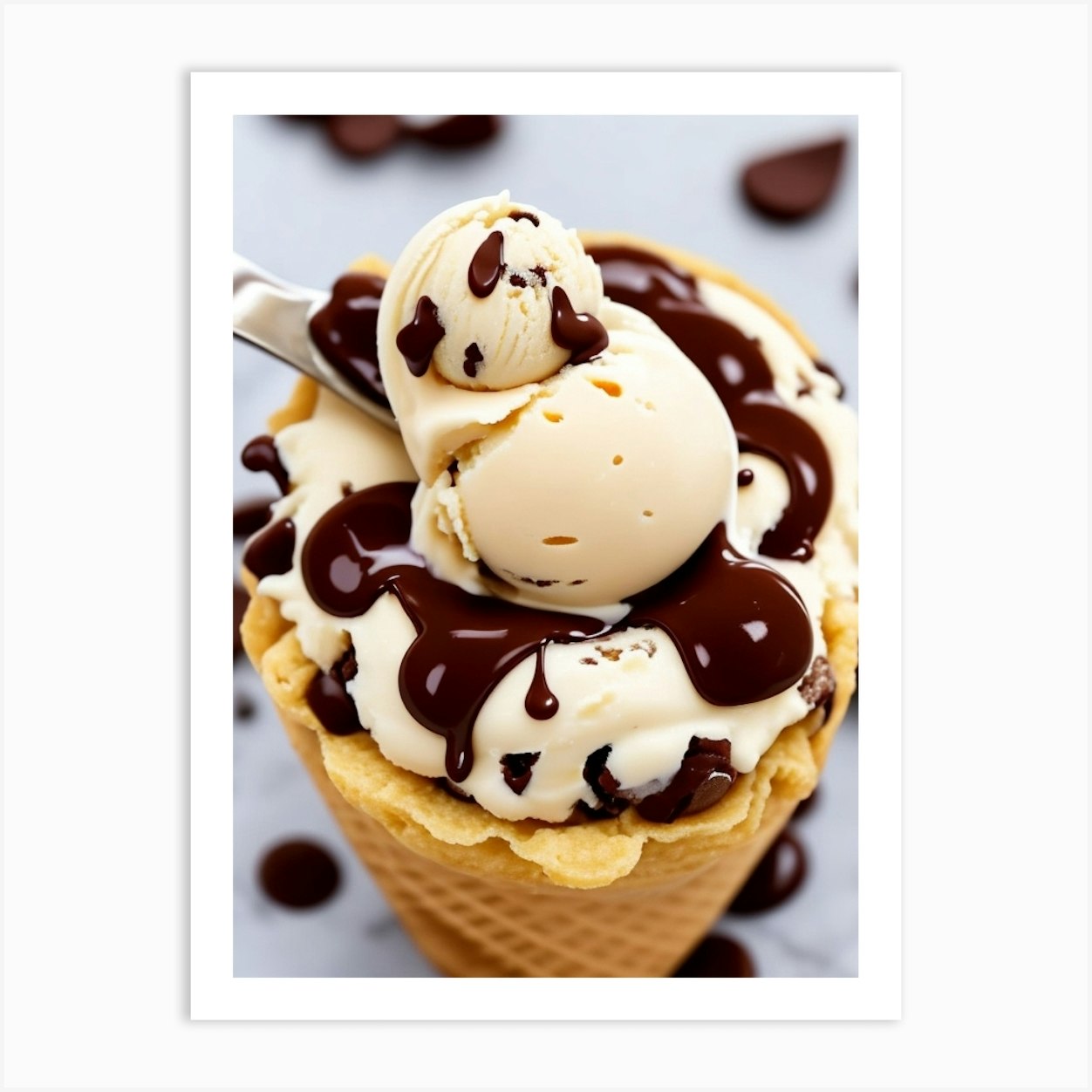 Ice Cream Scoop Art Print by The Art Knight Fy